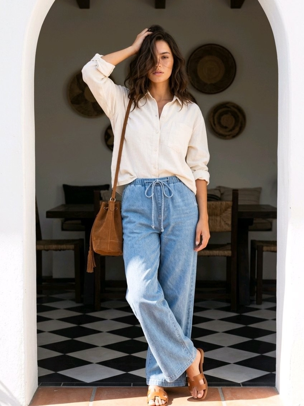 Forever 21 Light Blue Drawcord Boyfriend Jeans